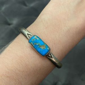 Numi Olive southwestern heavyweight turquoise stacker cuff